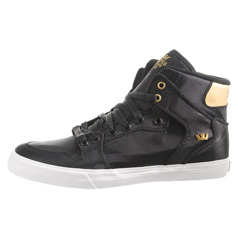 Zapatillas Altas Supra Argentina Mujer - VAIDER Negras Doradas (BUKPT-5628)